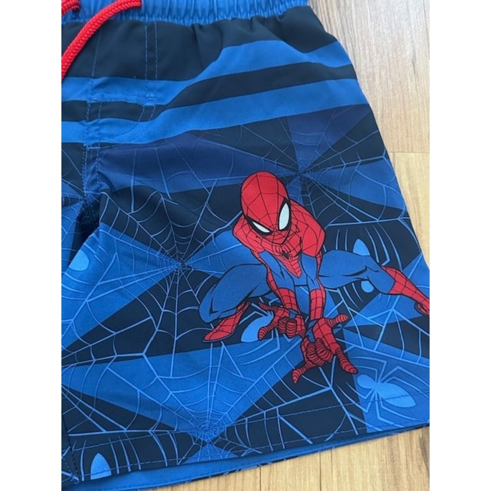 Marvel Spider-Man Boys Swim Trunks Size 4/5 Blue Red Swim Shorts - Picture 2 of 8